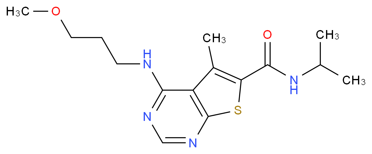 N-isopropyl-4-[(3-methoxypropyl)amino]-5-methylthieno[2,3-d]pyrimidine-6-carboxamide_Molecular_structure_CAS_)