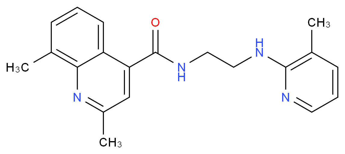 2,8-dimethyl-N-{2-[(3-methyl-2-pyridinyl)amino]ethyl}-4-quinolinecarboxamide_Molecular_structure_CAS_)