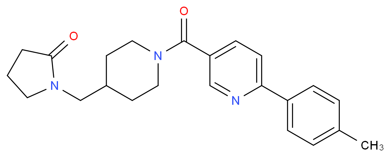 1-[(1-{[6-(4-methylphenyl)pyridin-3-yl]carbonyl}piperidin-4-yl)methyl]pyrrolidin-2-one_Molecular_structure_CAS_)