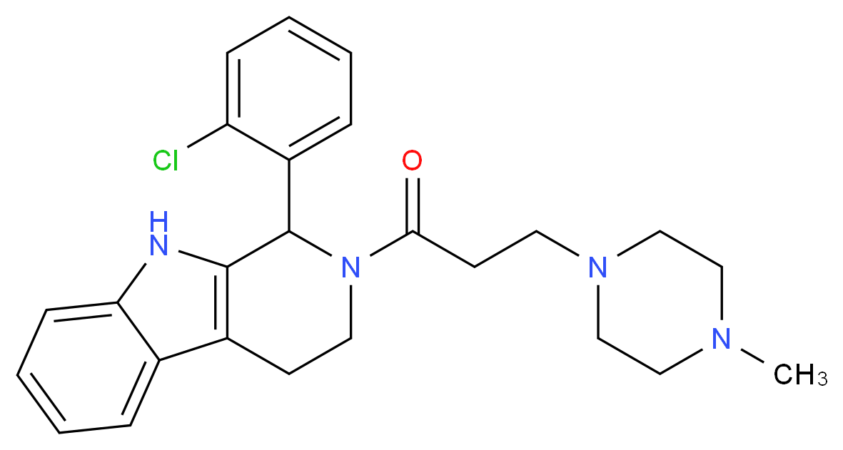 1-(2-chlorophenyl)-2-[3-(4-methyl-1-piperazinyl)propanoyl]-2,3,4,9-tetrahydro-1H-beta-carboline_Molecular_structure_CAS_)