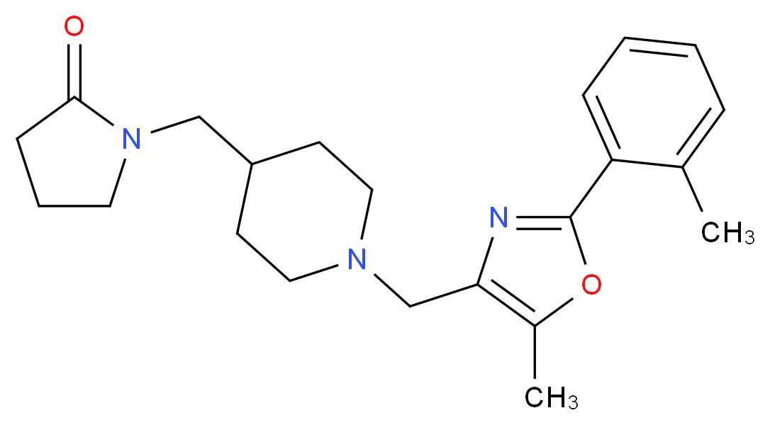 1-[(1-{[5-methyl-2-(2-methylphenyl)-1,3-oxazol-4-yl]methyl}piperidin-4-yl)methyl]pyrrolidin-2-one_Molecular_structure_CAS_)