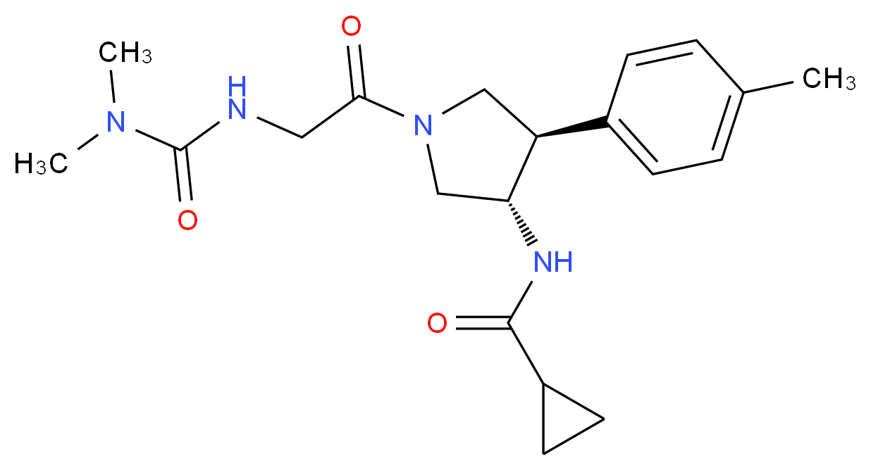 N-[(3S*,4R*)-1-{N-[(dimethylamino)carbonyl]glycyl}-4-(4-methylphenyl)-3-pyrrolidinyl]cyclopropanecarboxamide_Molecular_structure_CAS_)