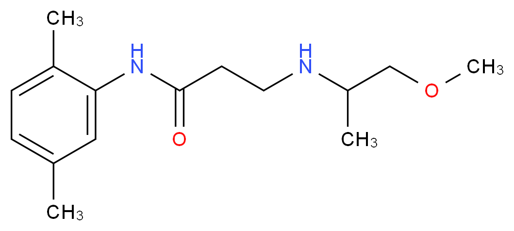 N-(2,5-dimethylphenyl)-3-[(2-methoxy-1-methylethyl)amino]propanamide_Molecular_structure_CAS_)