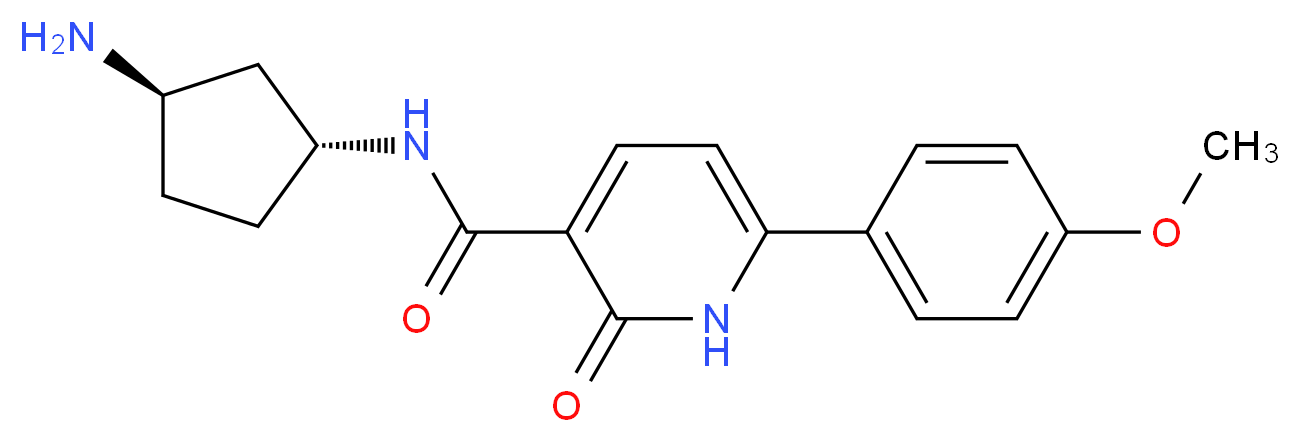 N-[(1R*,3R*)-3-aminocyclopentyl]-6-(4-methoxyphenyl)-2-oxo-1,2-dihydropyridine-3-carboxamide_Molecular_structure_CAS_)