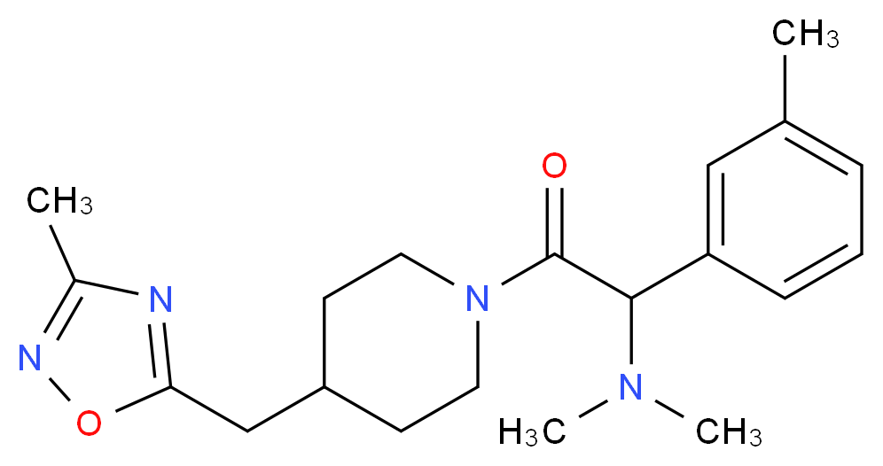 N,N-dimethyl-2-{4-[(3-methyl-1,2,4-oxadiazol-5-yl)methyl]-1-piperidinyl}-1-(3-methylphenyl)-2-oxoethanamine_Molecular_structure_CAS_)