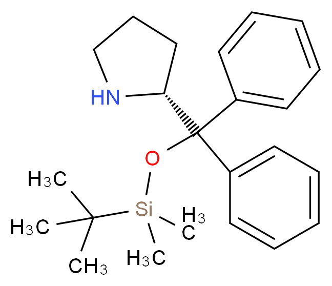 (R)-(+)-α,α-Diphenyl-2-pyrrolidinemethanol tert-butyldimethylsilyl ether_Molecular_structure_CAS_1236033-34-3)