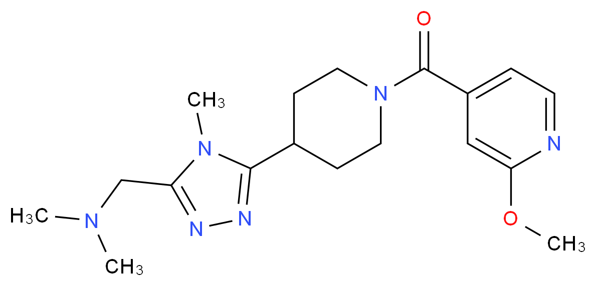 ({5-[1-(2-methoxyisonicotinoyl)piperidin-4-yl]-4-methyl-4H-1,2,4-triazol-3-yl}methyl)dimethylamine_Molecular_structure_CAS_)