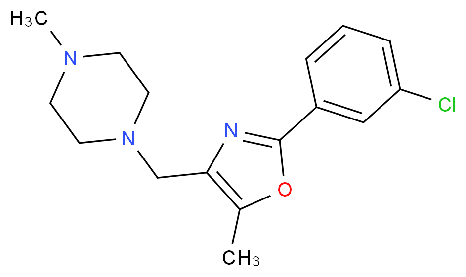 1-{[2-(3-chlorophenyl)-5-methyl-1,3-oxazol-4-yl]methyl}-4-methylpiperazine_Molecular_structure_CAS_)