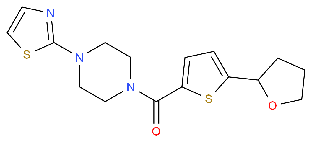 1-{[5-(tetrahydro-2-furanyl)-2-thienyl]carbonyl}-4-(1,3-thiazol-2-yl)piperazine_Molecular_structure_CAS_)