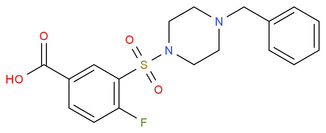 3-[(4-benzylpiperazine-1-)sulfonyl]-4-fluorobenzoic acid_Molecular_structure_CAS_)
