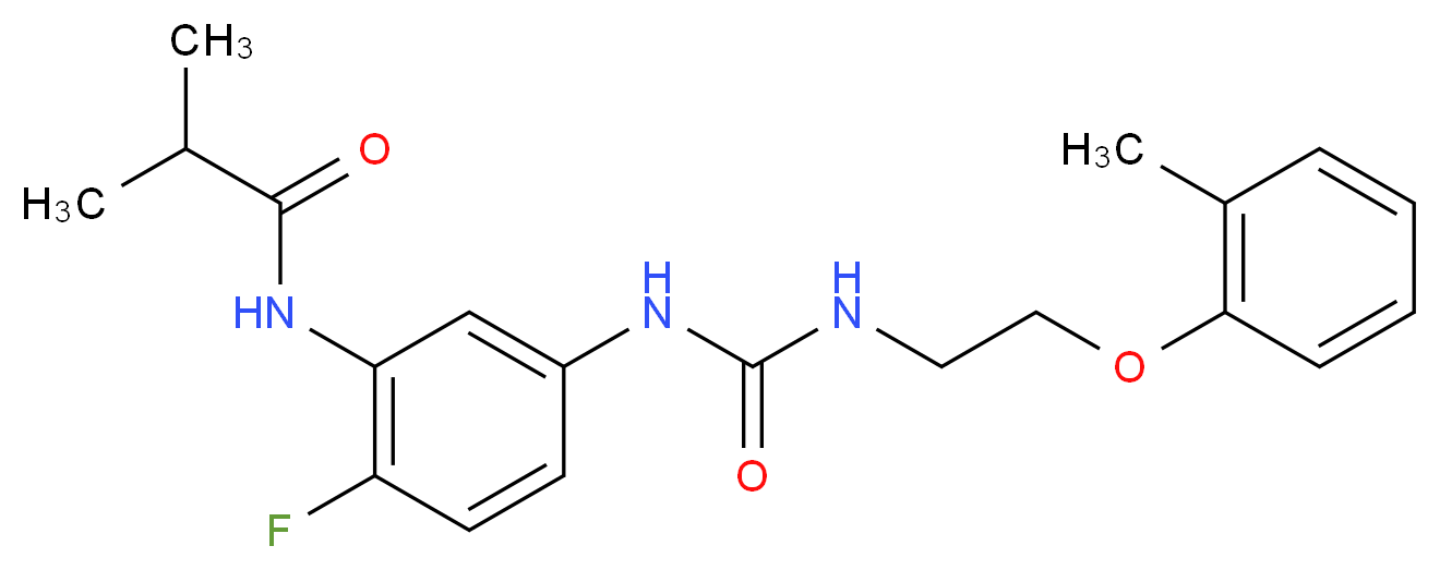 N-{2-fluoro-5-[({[2-(2-methylphenoxy)ethyl]amino}carbonyl)amino]phenyl}-2-methylpropanamide_Molecular_structure_CAS_)