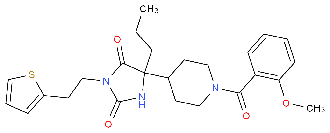 5-[1-(2-methoxybenzoyl)-4-piperidinyl]-5-propyl-3-[2-(2-thienyl)ethyl]-2,4-imidazolidinedione_Molecular_structure_CAS_)