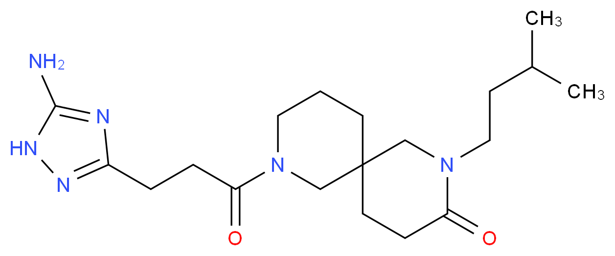 8-[3-(5-amino-1H-1,2,4-triazol-3-yl)propanoyl]-2-(3-methylbutyl)-2,8-diazaspiro[5.5]undecan-3-one_Molecular_structure_CAS_)