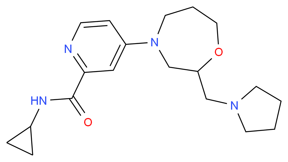 N-cyclopropyl-4-[2-(1-pyrrolidinylmethyl)-1,4-oxazepan-4-yl]-2-pyridinecarboxamide_Molecular_structure_CAS_)