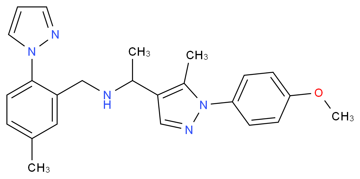 1-[1-(4-methoxyphenyl)-5-methyl-1H-pyrazol-4-yl]-N-[5-methyl-2-(1H-pyrazol-1-yl)benzyl]ethanamine_Molecular_structure_CAS_)