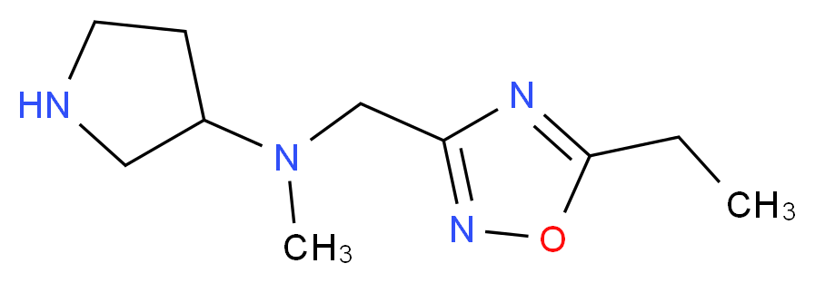 N-[(5-ethyl-1,2,4-oxadiazol-3-yl)methyl]-N-methylpyrrolidin-3-amine_Molecular_structure_CAS_)