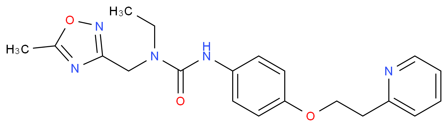 N-ethyl-N-[(5-methyl-1,2,4-oxadiazol-3-yl)methyl]-N'-[4-(2-pyridin-2-ylethoxy)phenyl]urea_Molecular_structure_CAS_)