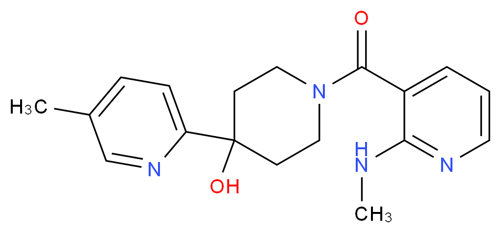 1-{[2-(methylamino)pyridin-3-yl]carbonyl}-4-(5-methylpyridin-2-yl)piperidin-4-ol_Molecular_structure_CAS_)
