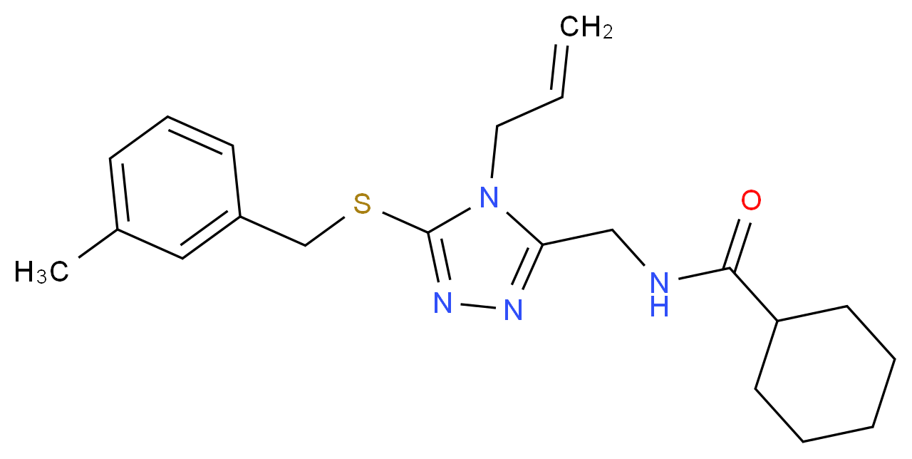 N-({4-allyl-5-[(3-methylbenzyl)thio]-4H-1,2,4-triazol-3-yl}methyl)cyclohexanecarboxamide_Molecular_structure_CAS_)