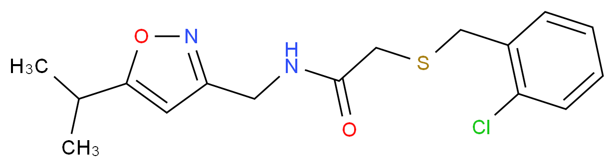 2-[(2-chlorobenzyl)thio]-N-[(5-isopropylisoxazol-3-yl)methyl]acetamide_Molecular_structure_CAS_)