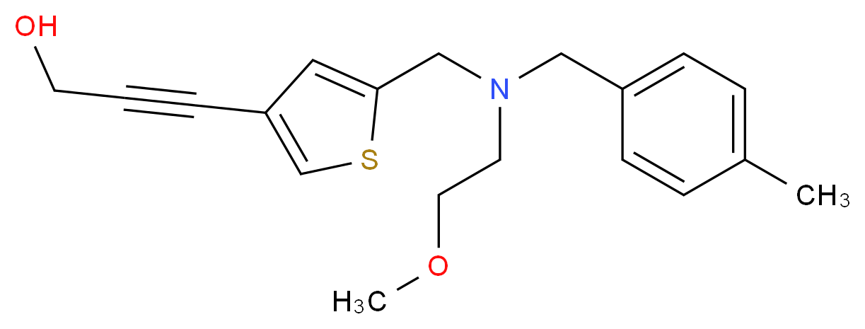 3-(5-{[(2-methoxyethyl)(4-methylbenzyl)amino]methyl}-3-thienyl)prop-2-yn-1-ol_Molecular_structure_CAS_)