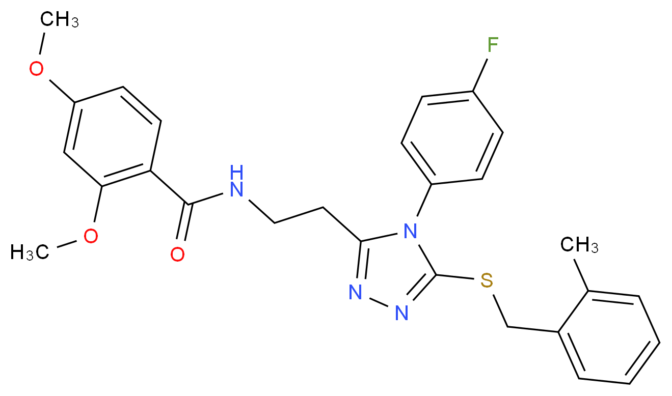 N-(2-{4-(4-fluorophenyl)-5-[(2-methylbenzyl)thio]-4H-1,2,4-triazol-3-yl}ethyl)-2,4-dimethoxybenzamide_Molecular_structure_CAS_)