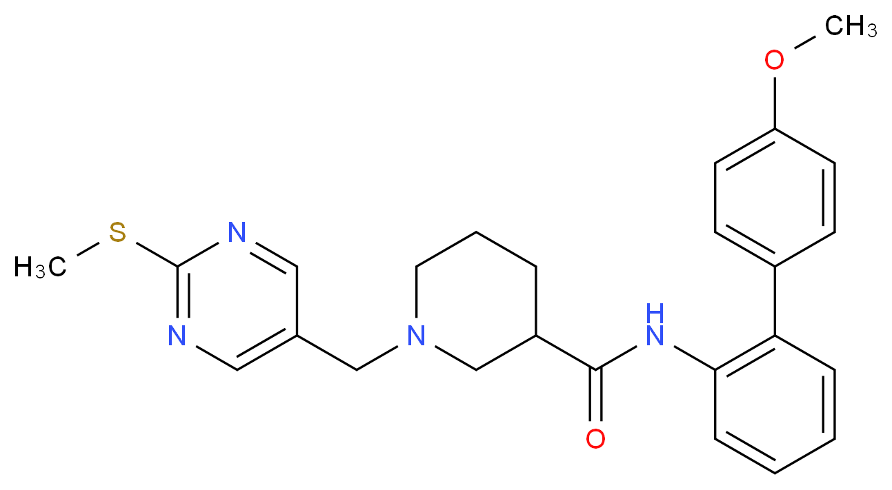 N-(4'-methoxy-2-biphenylyl)-1-{[2-(methylthio)-5-pyrimidinyl]methyl}-3-piperidinecarboxamide_Molecular_structure_CAS_)