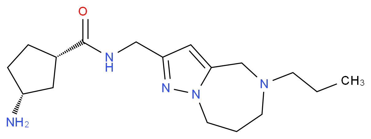 (1S*,3R*)-3-amino-N-[(5-propyl-5,6,7,8-tetrahydro-4H-pyrazolo[1,5-a][1,4]diazepin-2-yl)methyl]cyclopentanecarboxamide_Molecular_structure_CAS_)