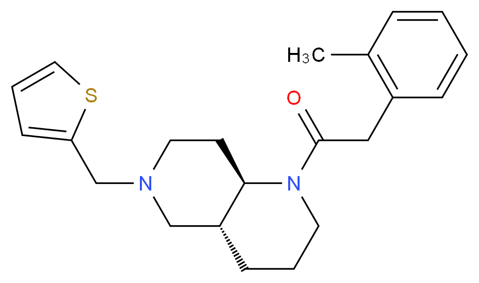 (4aR*,8aR*)-1-[(2-methylphenyl)acetyl]-6-(2-thienylmethyl)decahydro-1,6-naphthyridine_Molecular_structure_CAS_)