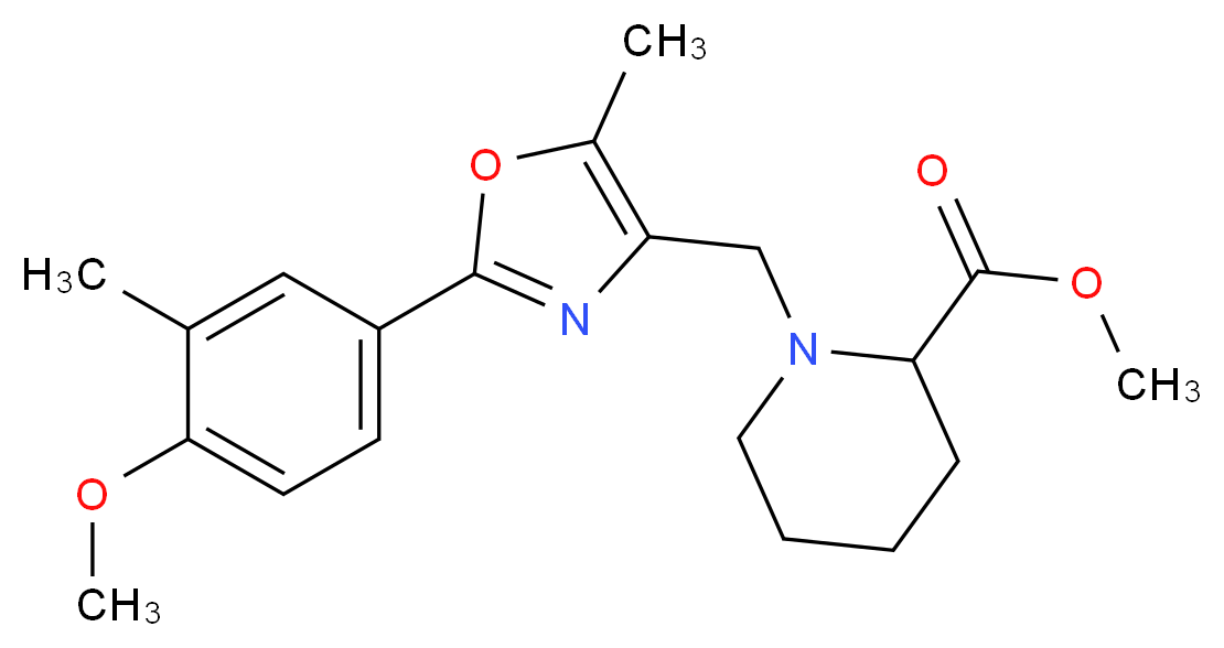 methyl 1-{[2-(4-methoxy-3-methylphenyl)-5-methyl-1,3-oxazol-4-yl]methyl}-2-piperidinecarboxylate_Molecular_structure_CAS_)