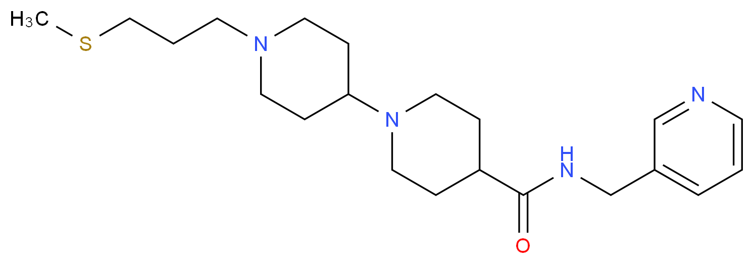 1'-[3-(methylthio)propyl]-N-(3-pyridinylmethyl)-1,4'-bipiperidine-4-carboxamide_Molecular_structure_CAS_)