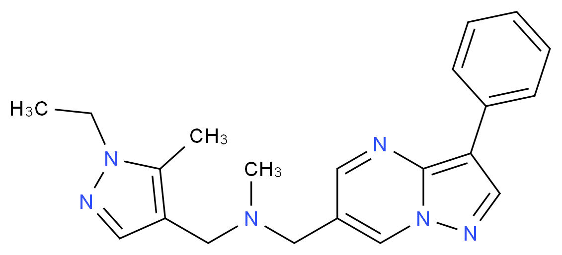 1-(1-ethyl-5-methyl-1H-pyrazol-4-yl)-N-methyl-N-[(3-phenylpyrazolo[1,5-a]pyrimidin-6-yl)methyl]methanamine_Molecular_structure_CAS_)