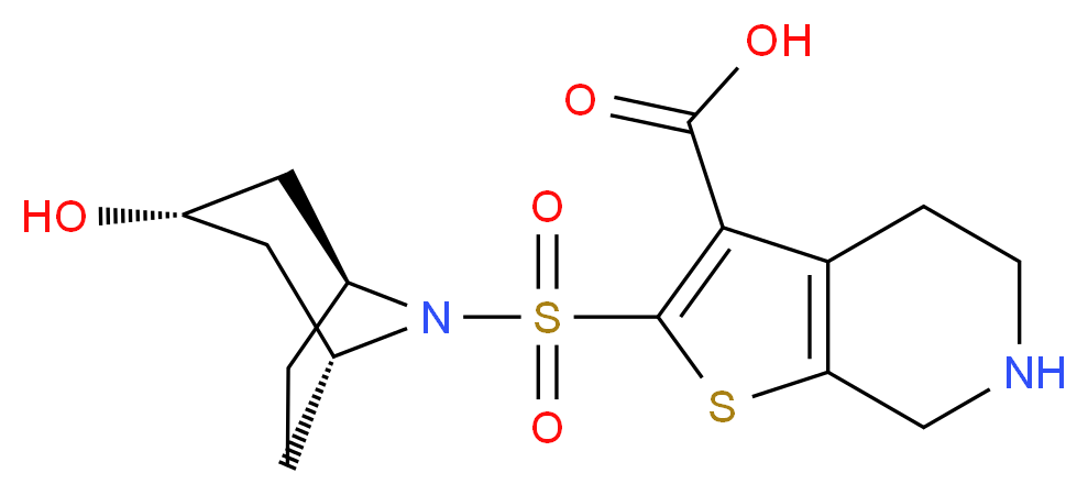 2-{[(3-endo)-3-hydroxy-8-azabicyclo[3.2.1]oct-8-yl]sulfonyl}-4,5,6,7-tetrahydrothieno[2,3-c]pyridine-3-carboxylic acid_Molecular_structure_CAS_)