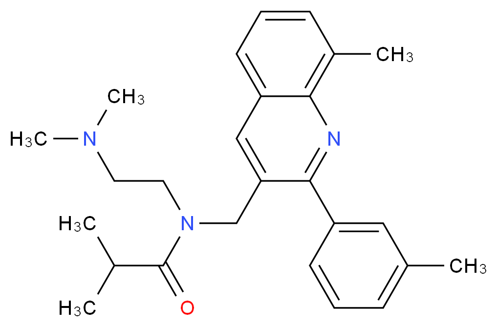 N-[2-(dimethylamino)ethyl]-2-methyl-N-{[8-methyl-2-(3-methylphenyl)-3-quinolinyl]methyl}propanamide_Molecular_structure_CAS_)