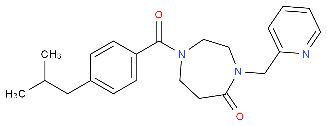 1-(4-isobutylbenzoyl)-4-(2-pyridinylmethyl)-1,4-diazepan-5-one_Molecular_structure_CAS_)