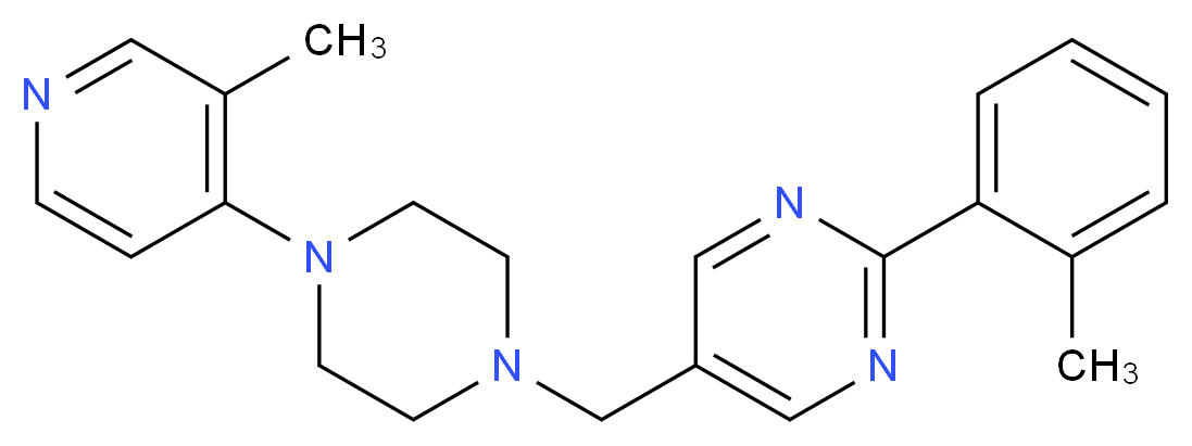 2-(2-methylphenyl)-5-{[4-(3-methylpyridin-4-yl)piperazin-1-yl]methyl}pyrimidine_Molecular_structure_CAS_)