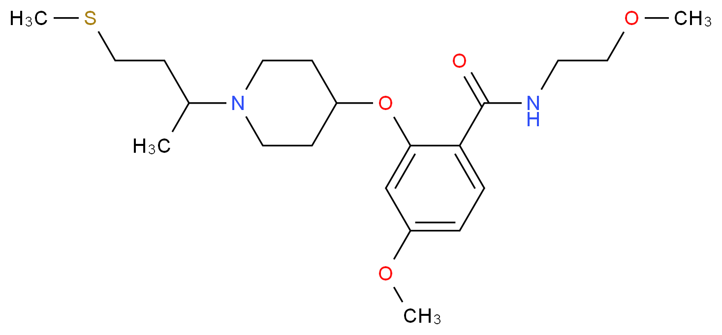 4-methoxy-N-(2-methoxyethyl)-2-({1-[1-methyl-3-(methylthio)propyl]-4-piperidinyl}oxy)benzamide_Molecular_structure_CAS_)
