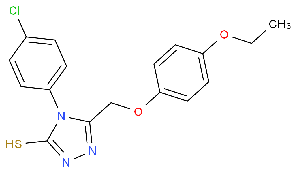 4-(4-Chloro-phenyl)-5-(4-ethoxy-phenoxymethyl)-4H-[1,2,4]triazole-3-thiol_Molecular_structure_CAS_)