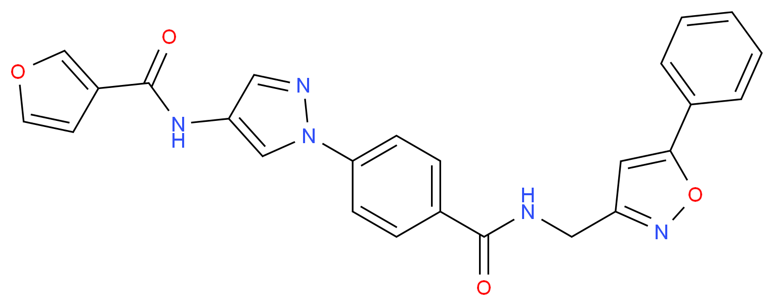 N-{1-[4-({[(5-phenyl-3-isoxazolyl)methyl]amino}carbonyl)phenyl]-1H-pyrazol-4-yl}-3-furamide_Molecular_structure_CAS_)