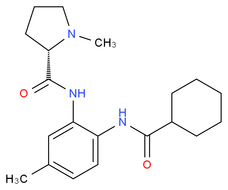 (2S)-N-{2-[(cyclohexylcarbonyl)amino]-5-methylphenyl}-1-methylpyrrolidine-2-carboxamide_Molecular_structure_CAS_)