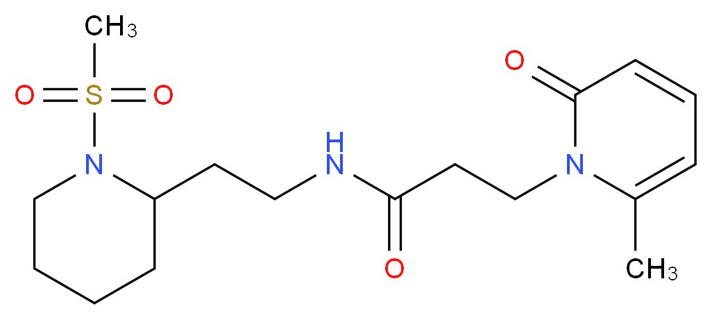3-(6-methyl-2-oxopyridin-1(2H)-yl)-N-{2-[1-(methylsulfonyl)piperidin-2-yl]ethyl}propanamide_Molecular_structure_CAS_)