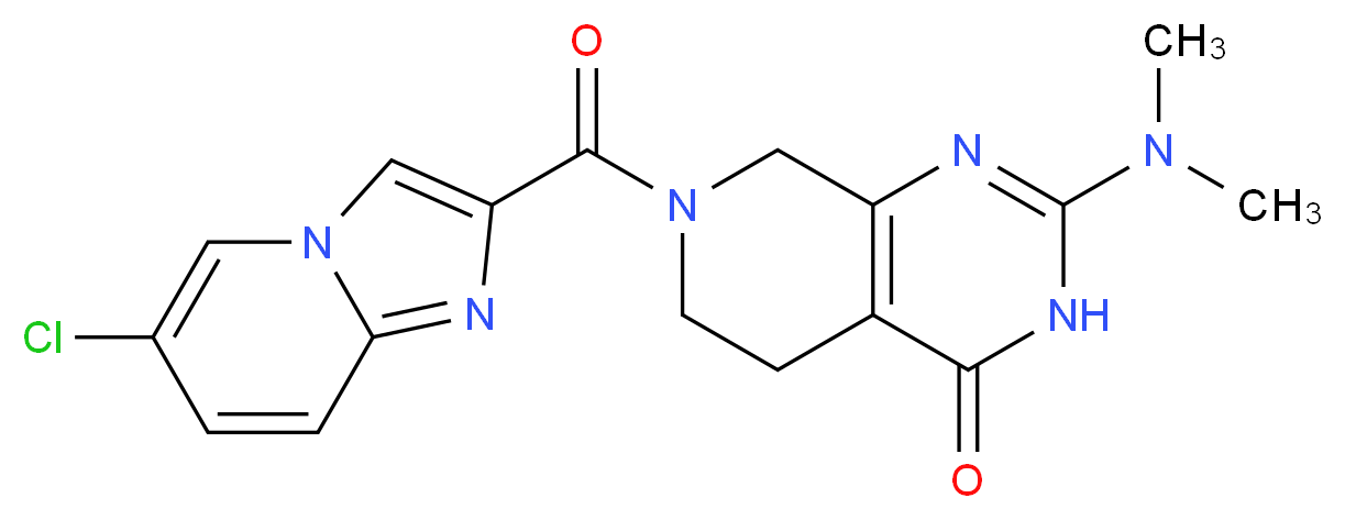 7-[(6-chloroimidazo[1,2-a]pyridin-2-yl)carbonyl]-2-(dimethylamino)-5,6,7,8-tetrahydropyrido[3,4-d]pyrimidin-4(3H)-one_Molecular_structure_CAS_)