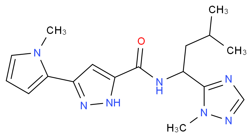 N-[3-methyl-1-(1-methyl-1H-1,2,4-triazol-5-yl)butyl]-3-(1-methyl-1H-pyrrol-2-yl)-1H-pyrazole-5-carboxamide_Molecular_structure_CAS_)