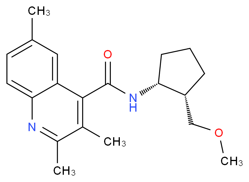 N-[(1R*,2S*)-2-(methoxymethyl)cyclopentyl]-2,3,6-trimethyl-4-quinolinecarboxamide_Molecular_structure_CAS_)