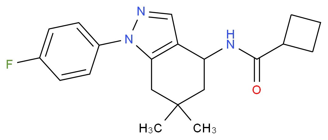 N-[1-(4-fluorophenyl)-6,6-dimethyl-4,5,6,7-tetrahydro-1H-indazol-4-yl]cyclobutanecarboxamide_Molecular_structure_CAS_)