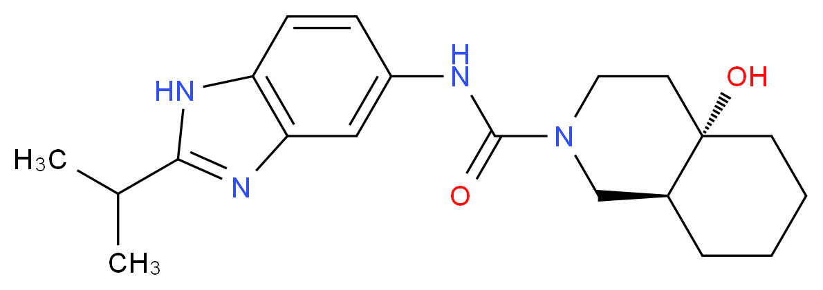 (4aS*,8aS*)-4a-hydroxy-N-(2-isopropyl-1H-benzimidazol-5-yl)octahydroisoquinoline-2(1H)-carboxamide_Molecular_structure_CAS_)