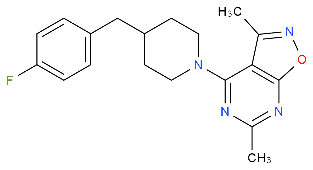 4-[4-(4-fluorobenzyl)-1-piperidinyl]-3,6-dimethylisoxazolo[5,4-d]pyrimidine_Molecular_structure_CAS_)