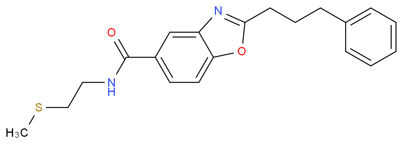 N-[2-(methylthio)ethyl]-2-(3-phenylpropyl)-1,3-benzoxazole-5-carboxamide_Molecular_structure_CAS_)