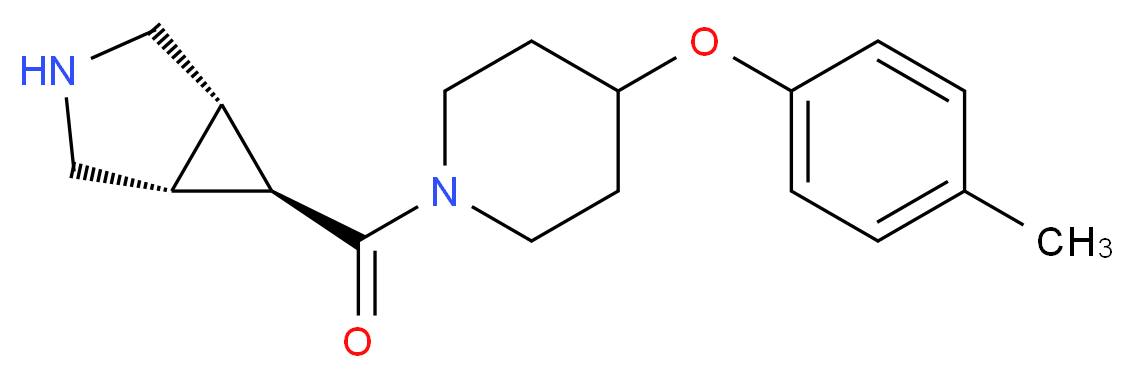 (1R*,5S*,6r)-6-{[4-(4-methylphenoxy)-1-piperidinyl]carbonyl}-3-azabicyclo[3.1.0]hexane_Molecular_structure_CAS_)