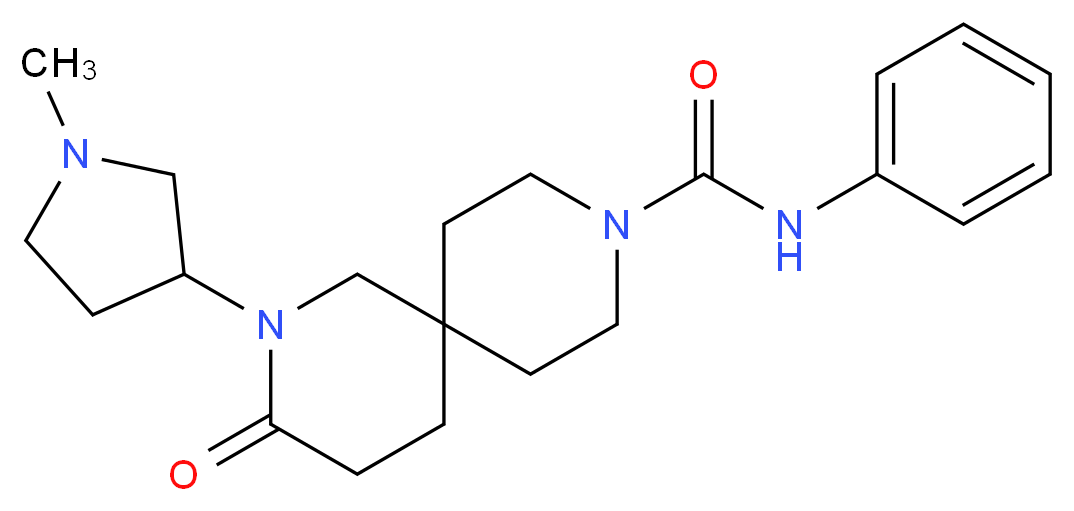 2-(1-methylpyrrolidin-3-yl)-3-oxo-N-phenyl-2,9-diazaspiro[5.5]undecane-9-carboxamide_Molecular_structure_CAS_)
